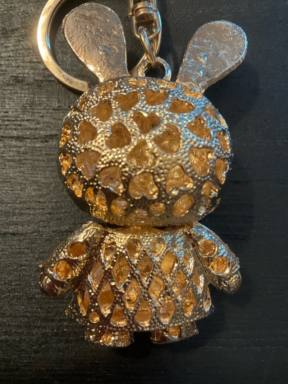 Crystal Bunny Keychain in Purple and Gold - Picture 5 of 6